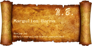 Margulies Barna névjegykártya